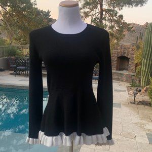 Endless Rose Flare Sleeve Sweater Black & White